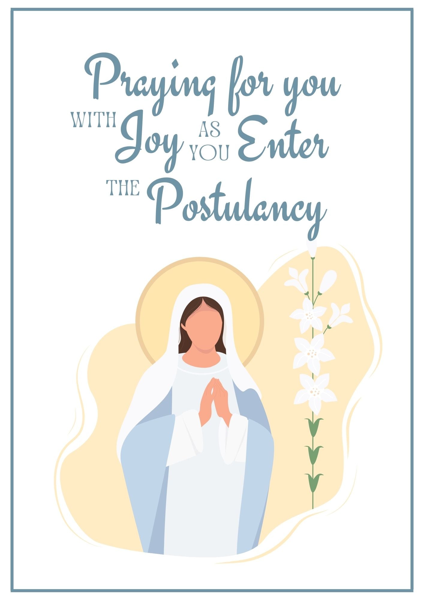Postulancy Card - Mary Lilies