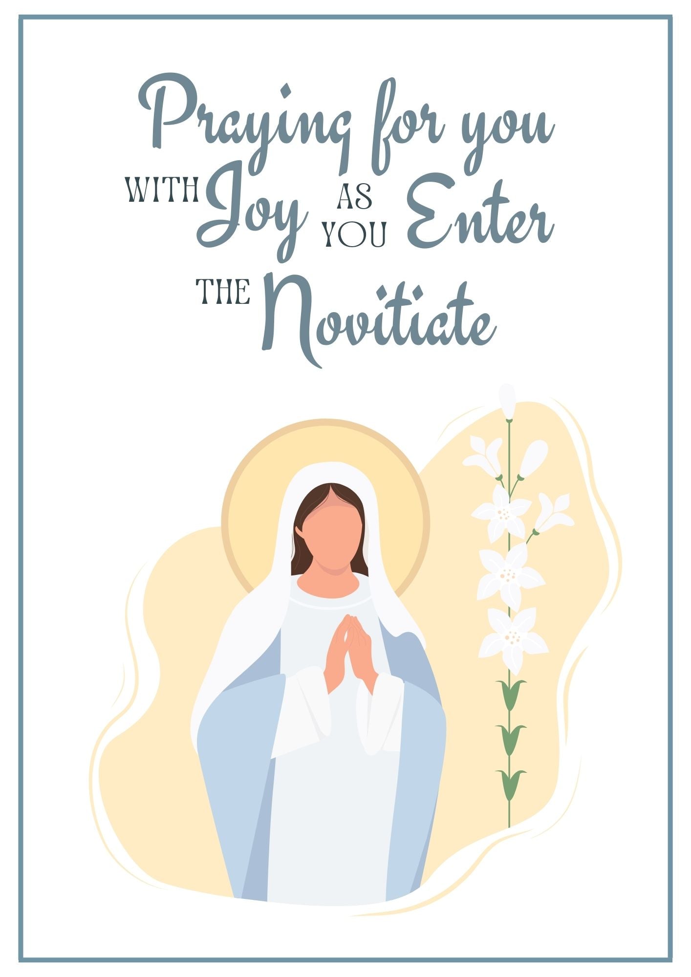 Novitiate Card - Mary Lilies