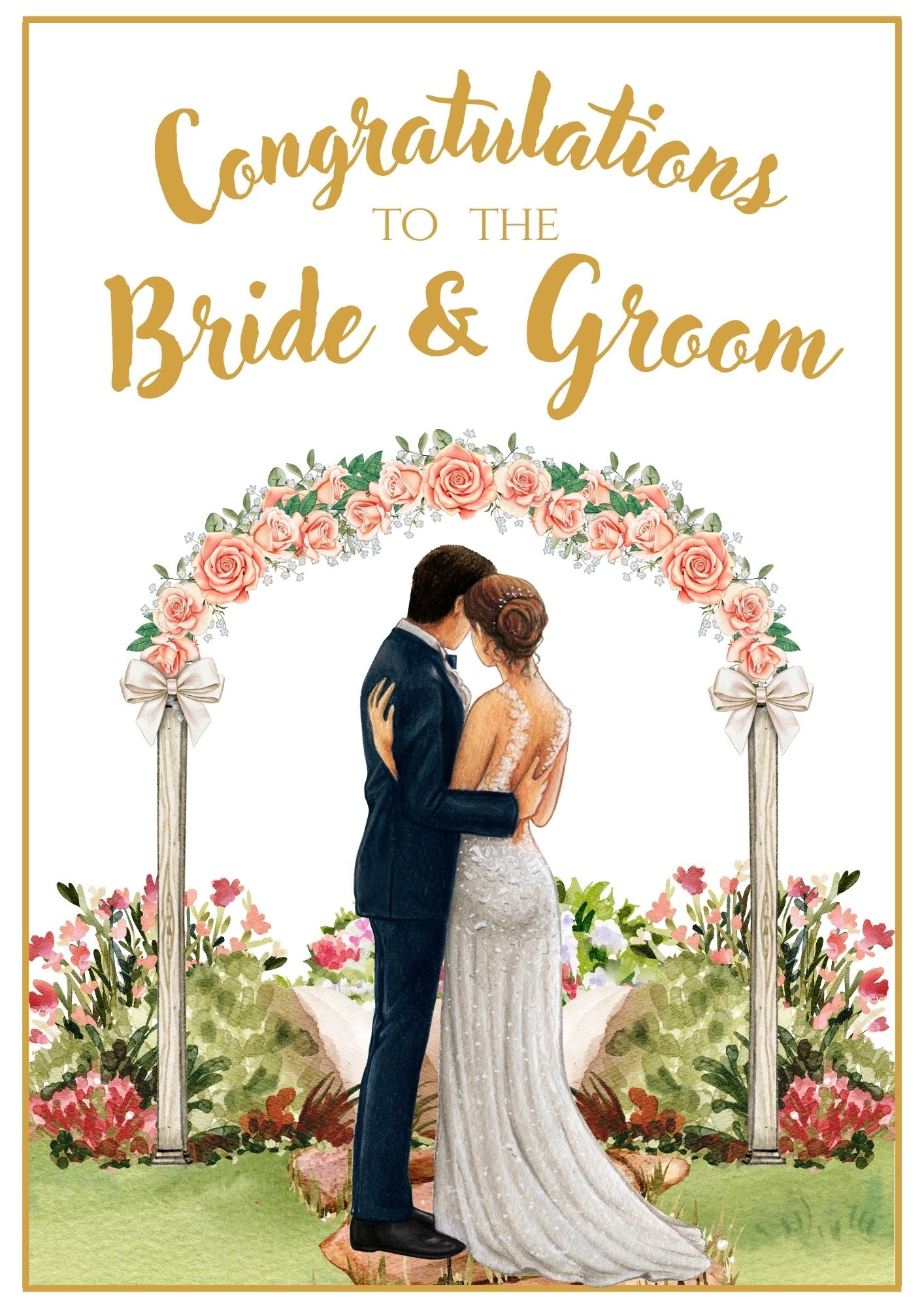Wedding Card - Archway Embrace 020