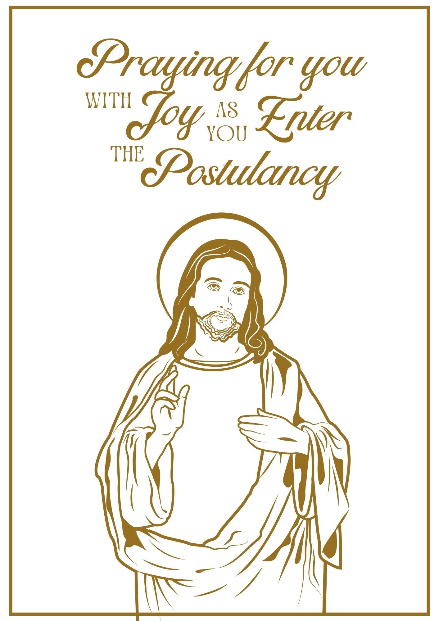 Postulancy Card - Jesus Blessings