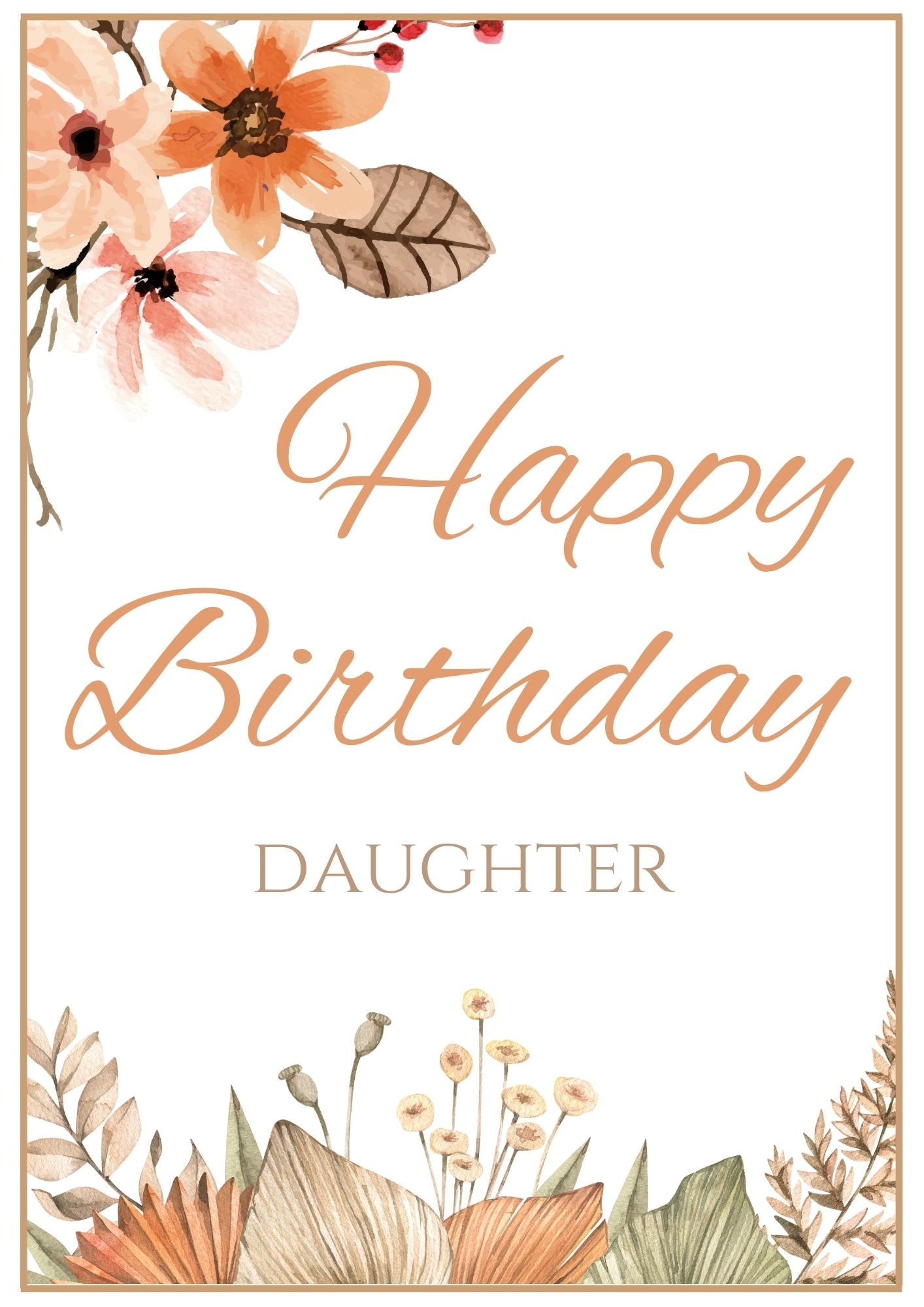 Birthday Card - Autumn Floral