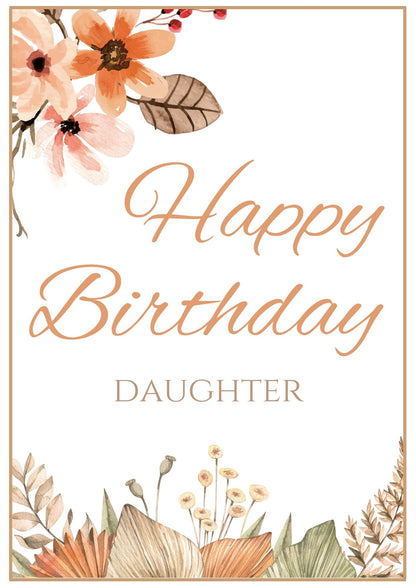 Birthday Card - Autumn Floral