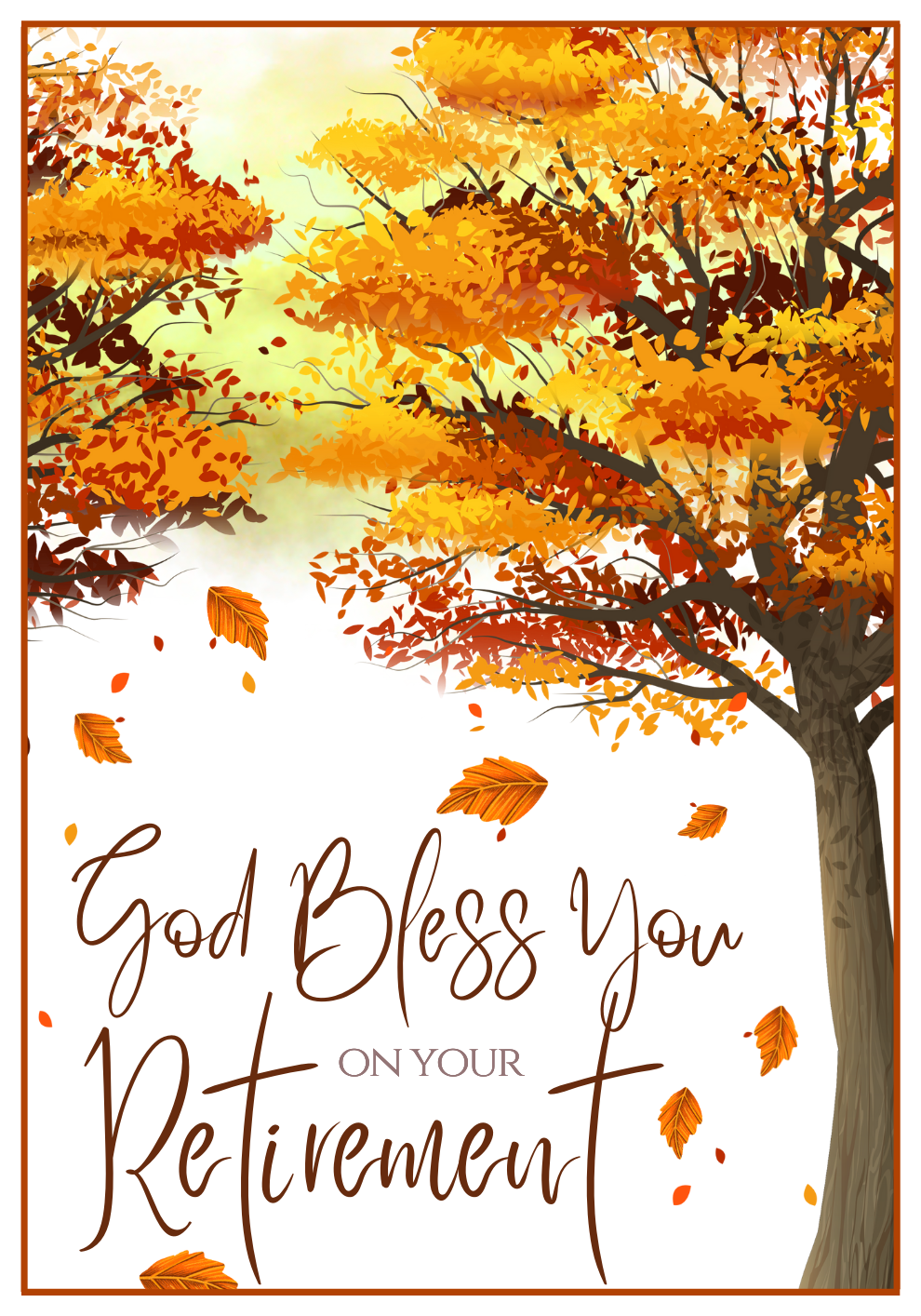 Retirement Card - Falling Leaves