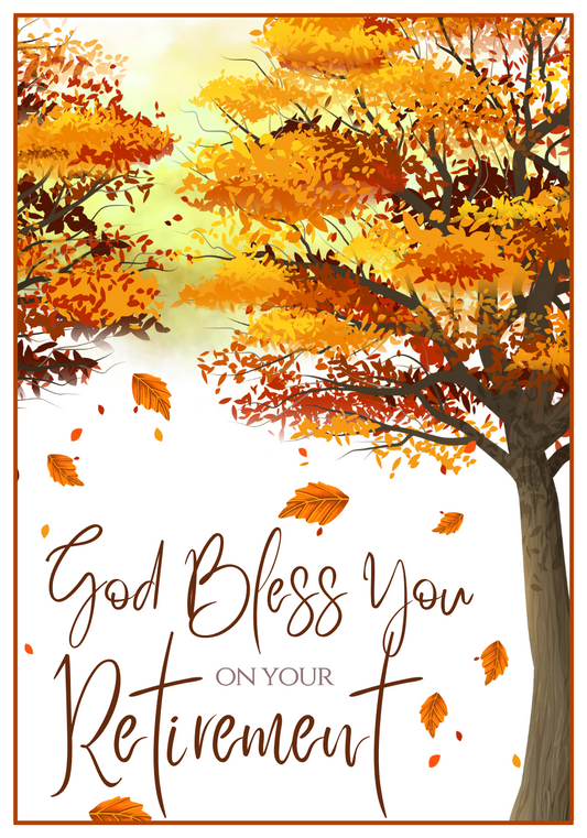 Retirement Card - Falling Leaves