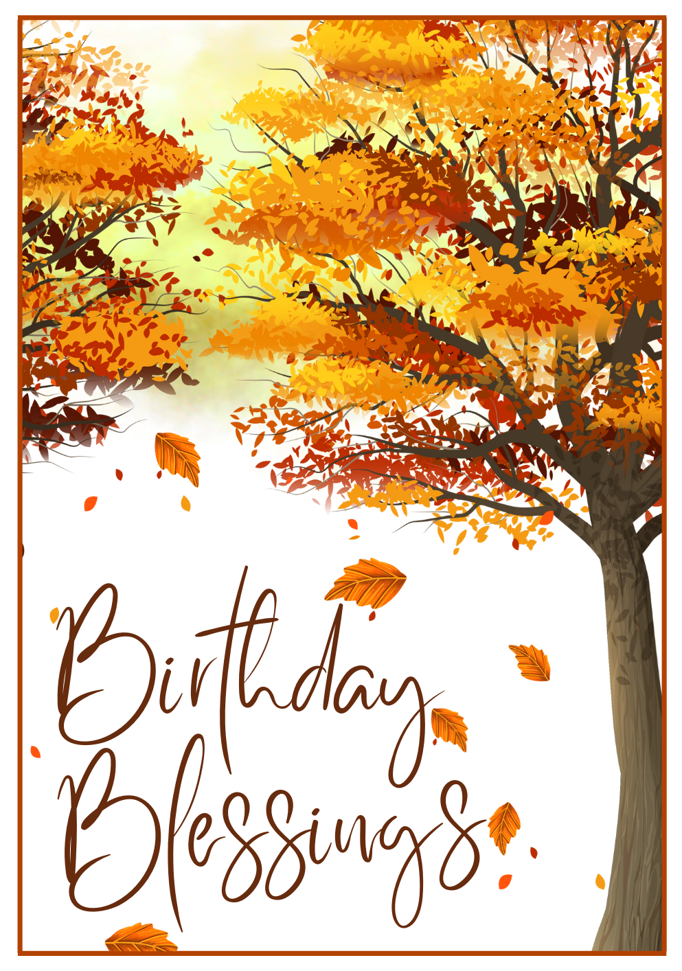 Birthday Card - Autumn Trees
